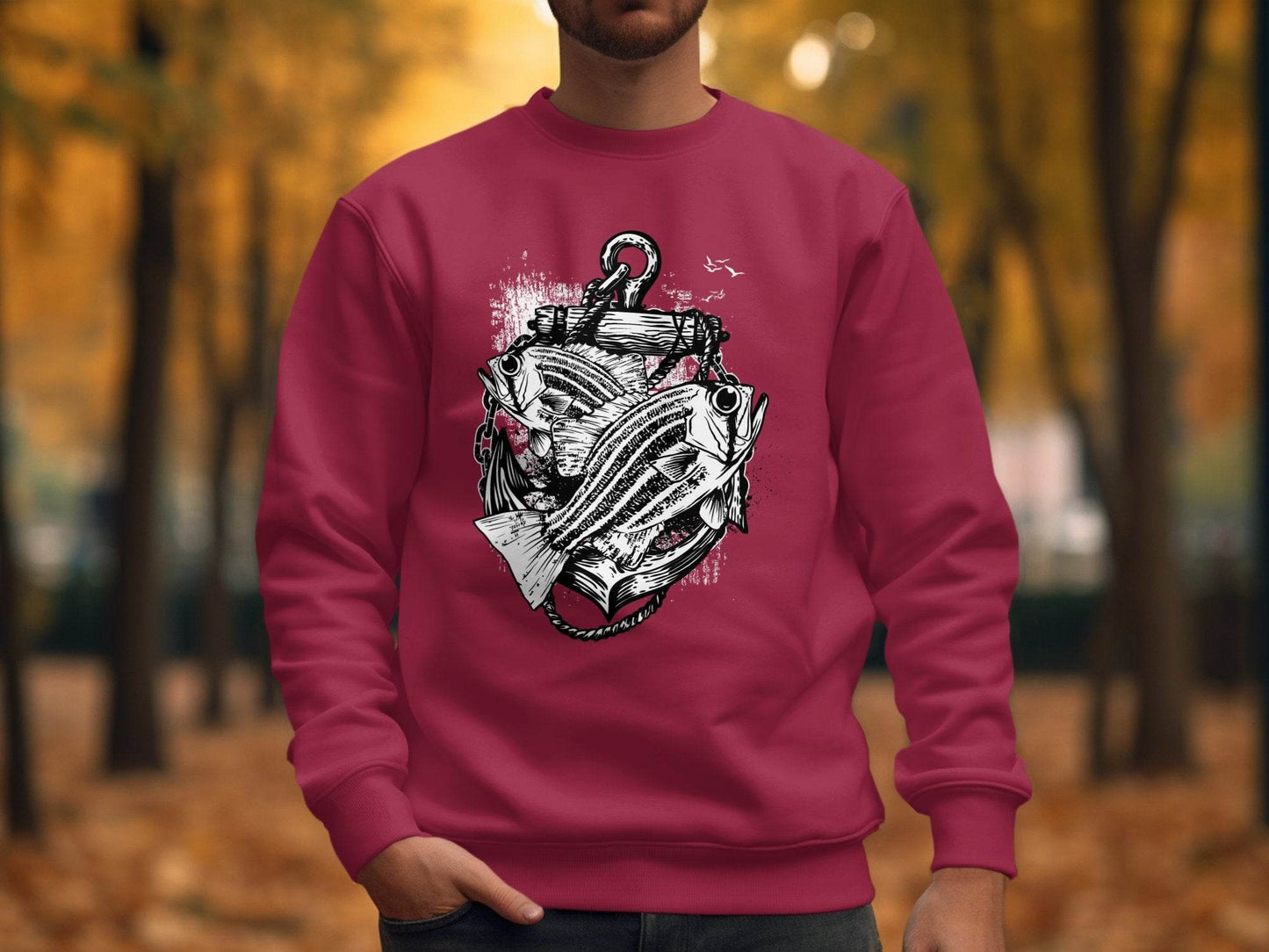 Fishing Inspired Nautical Graphic Sweater - Design & Vybe