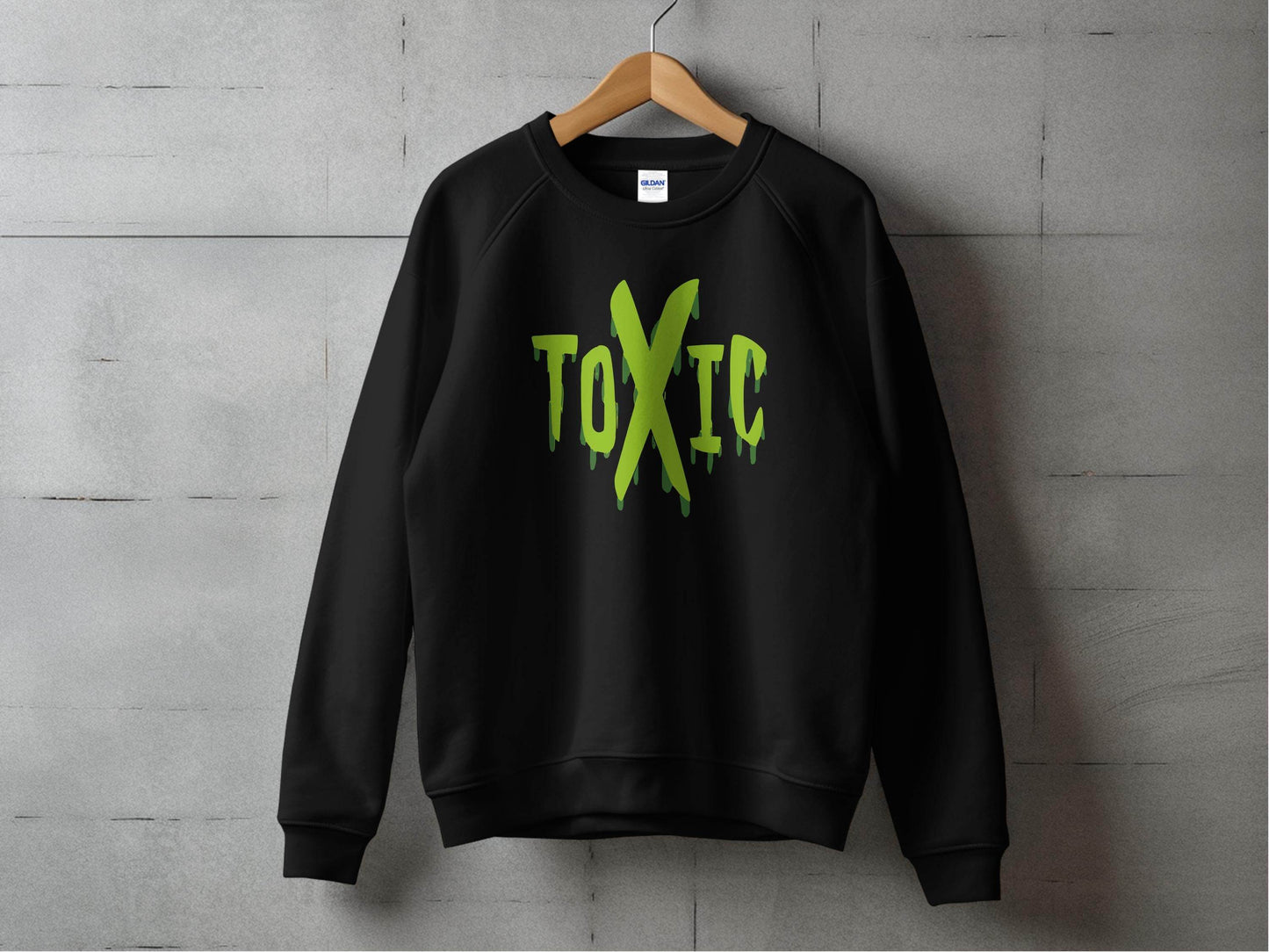 Unique Graphic Toxic Green Dripping Graffiti Text Design Sweater - Design & Vybe