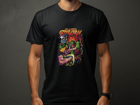 Helicopter Showdown Illustration Graphic Print Style T-Shirt - Design & Vybe