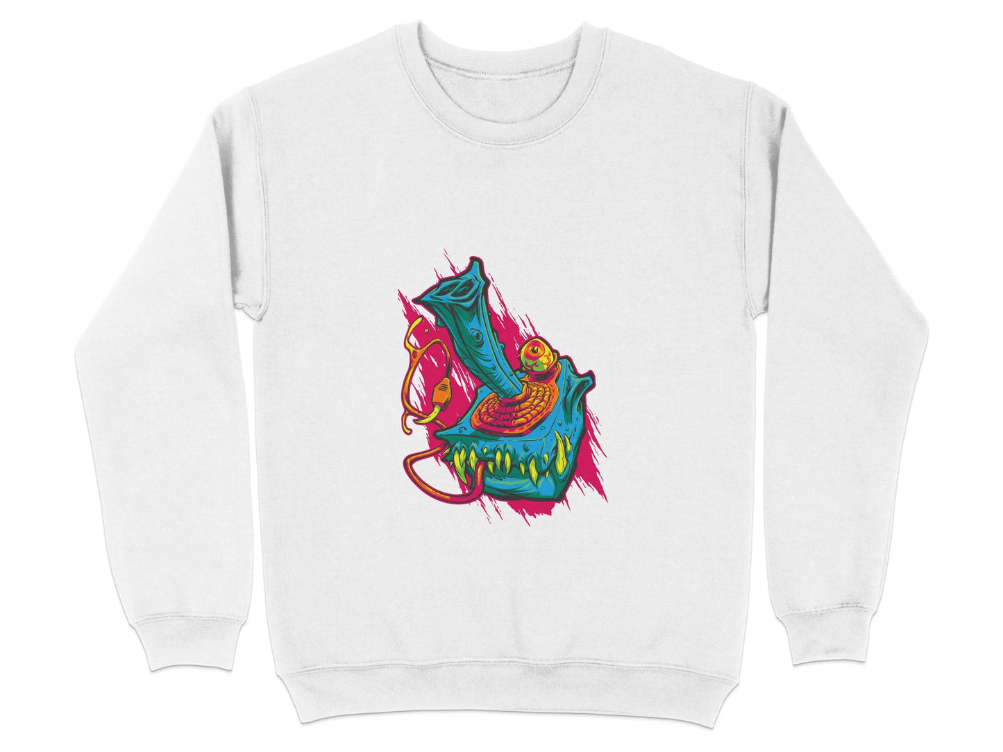 Cyberpunk Monster with Plug and Eyeball Graphic Sweater - Design & Vybe