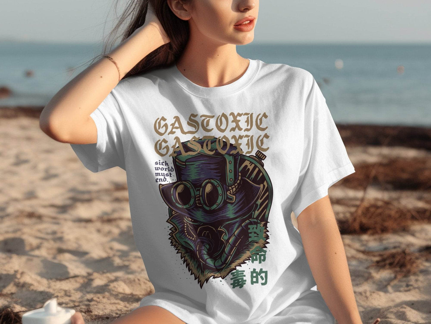 Gastoxic Sick World Masked Character Graphic Design T-Shirt - Design & Vybe