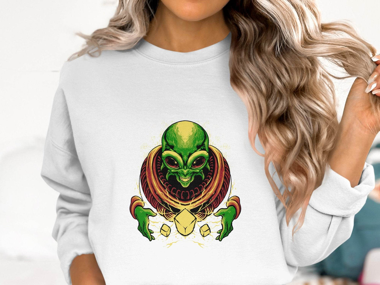Galactic Alien Fantasy Art Long Sleeve Sweater - Design & Vybe