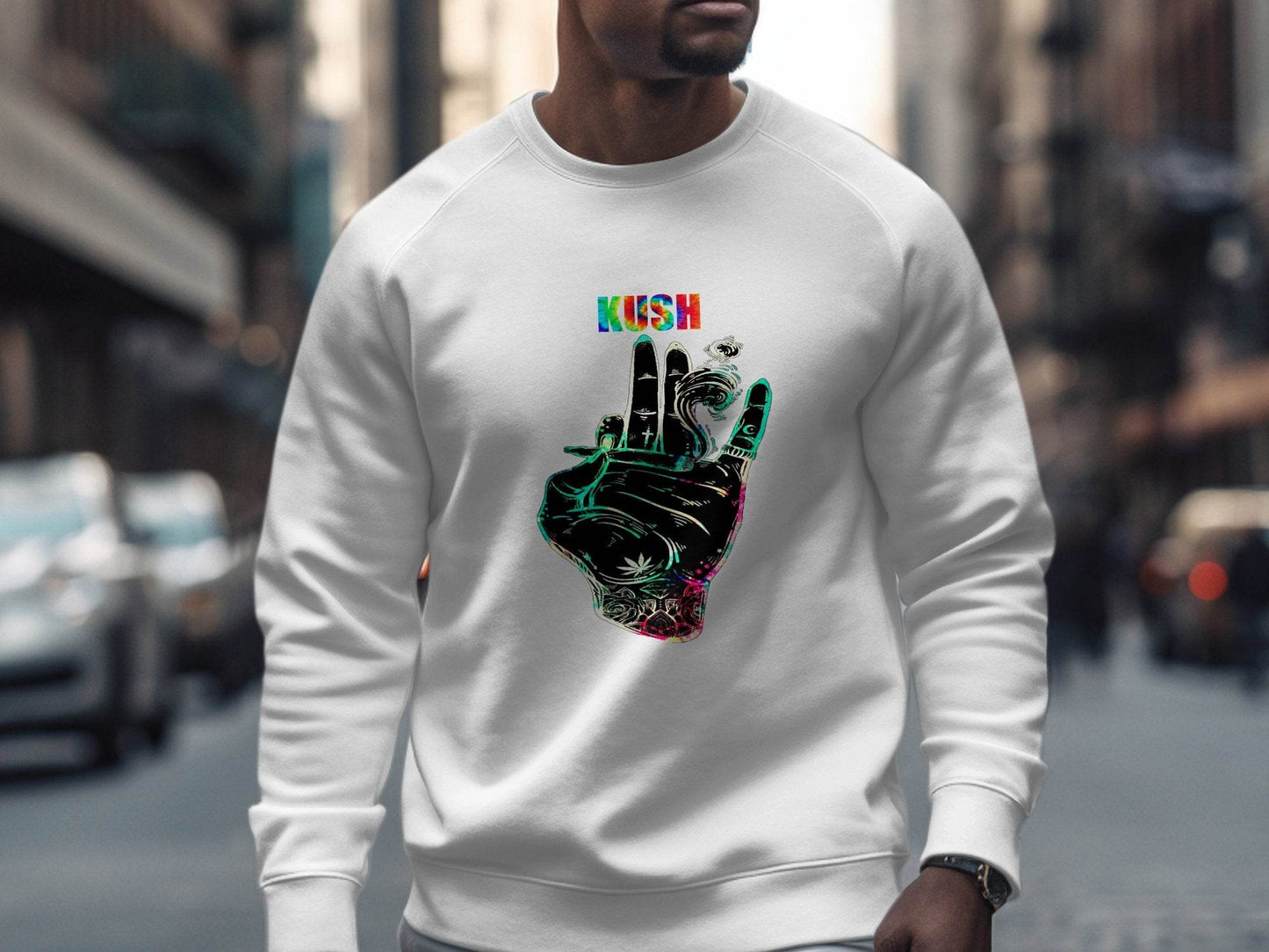 Kush Hand Artwork Style Graphic Design Unisex Sweater - Design & Vybe