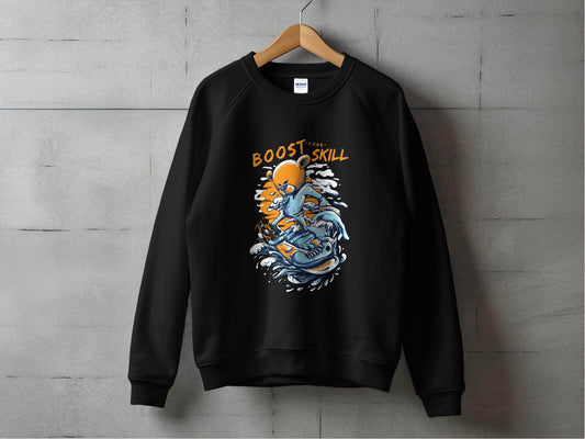 Boost Your Skill Cartoon Bear Design Sweater - Design & Vybe