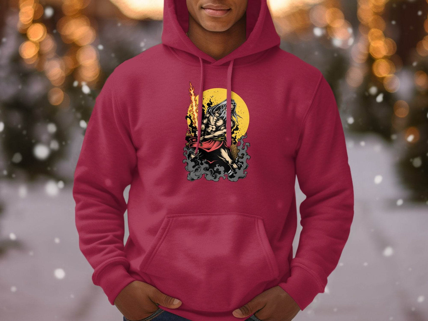 Epic Warrior Mythology God Zeus Graphic Unique Artistic Hoodie - Design & Vybe