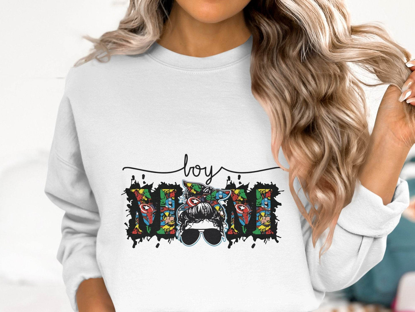 Boy Mom Marvel Hero Bold Graphic Design Sweater - Design & Vybe