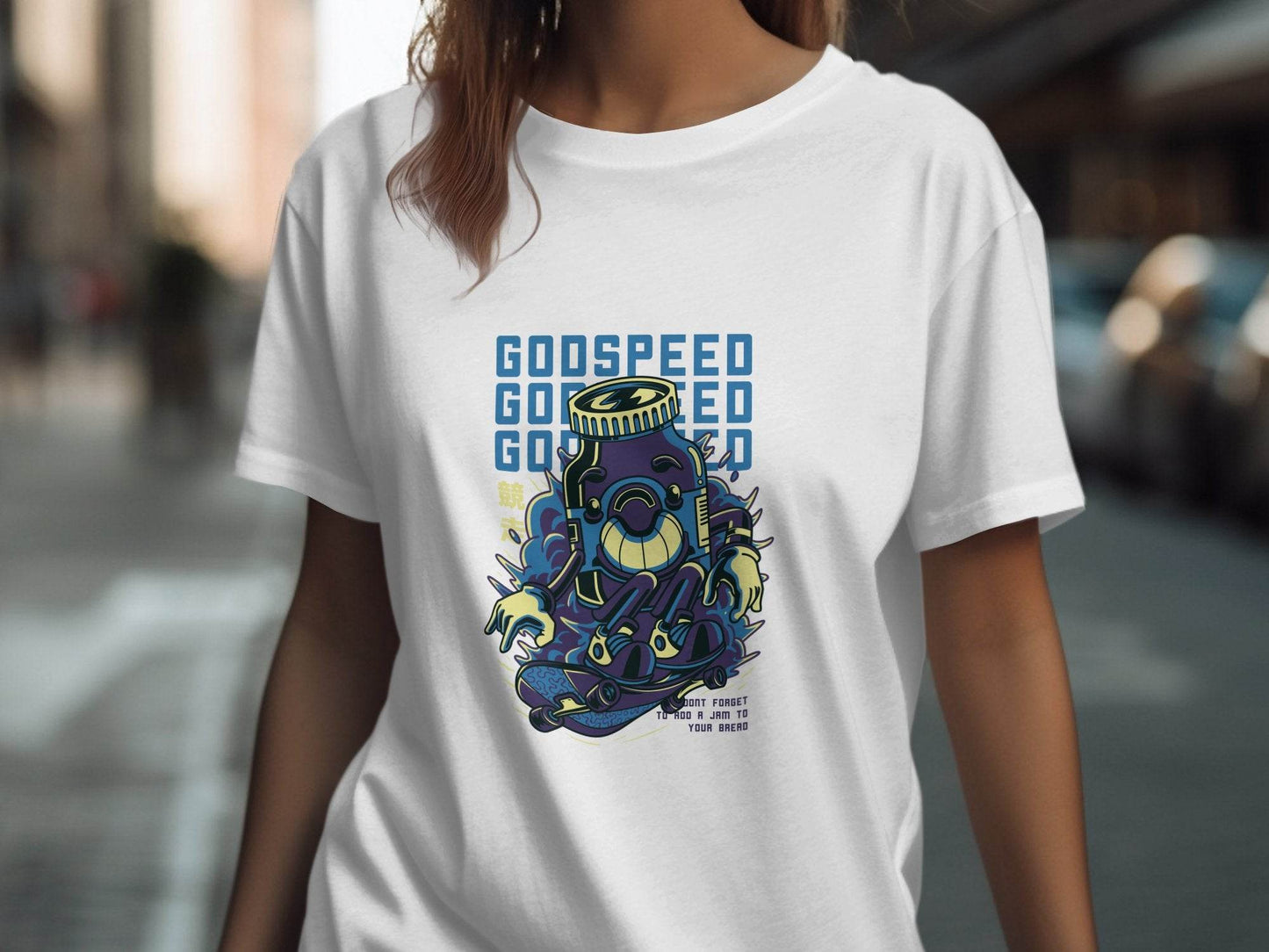 Godspeed Bottle With Skateboarding Graphic T-Shirt - Design & Vybe