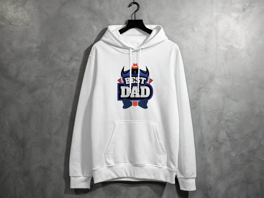 Hat & Mustache Style Best Dad Graphic Design Hoodie - Design & Vybe