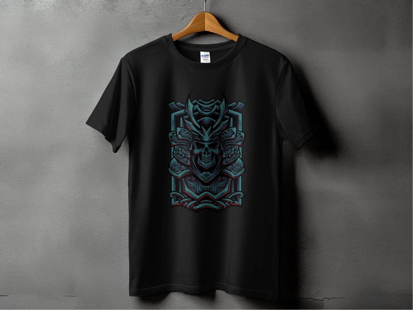 Menacing Samurai Skull Design Graphic T-Shirt - Design & Vybe