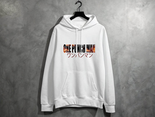 One Punch Man Design With Fire Background Novelty Hoodie - Design & Vybe