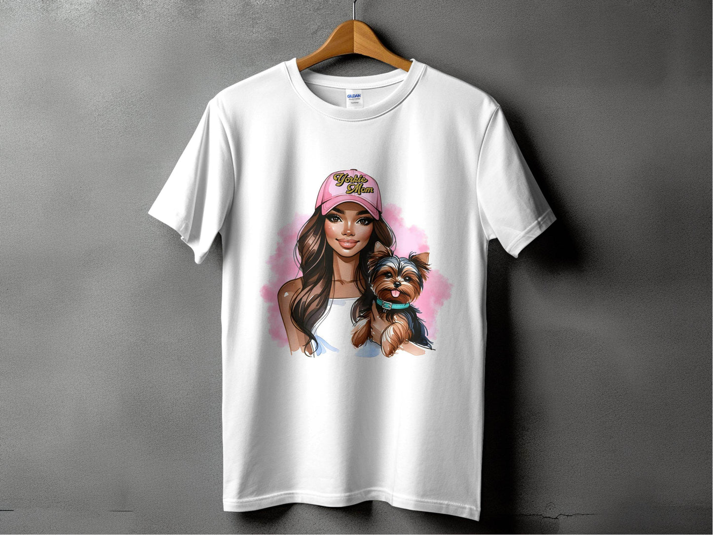 Yorkie Mom Hat with Adorable Dog Illustration T-Shirt - Design & Vybe