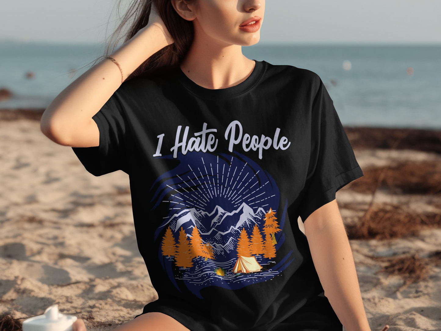 1 Hate People Camping Tent Graphic T-shirt product