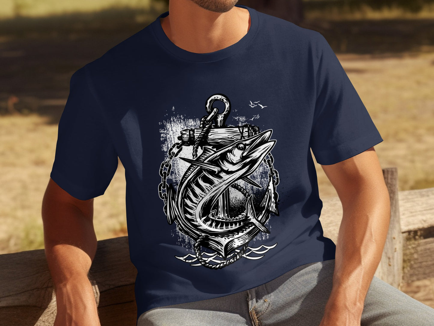 Nautical Fishing Anchor Graphic T-Shirt product type
