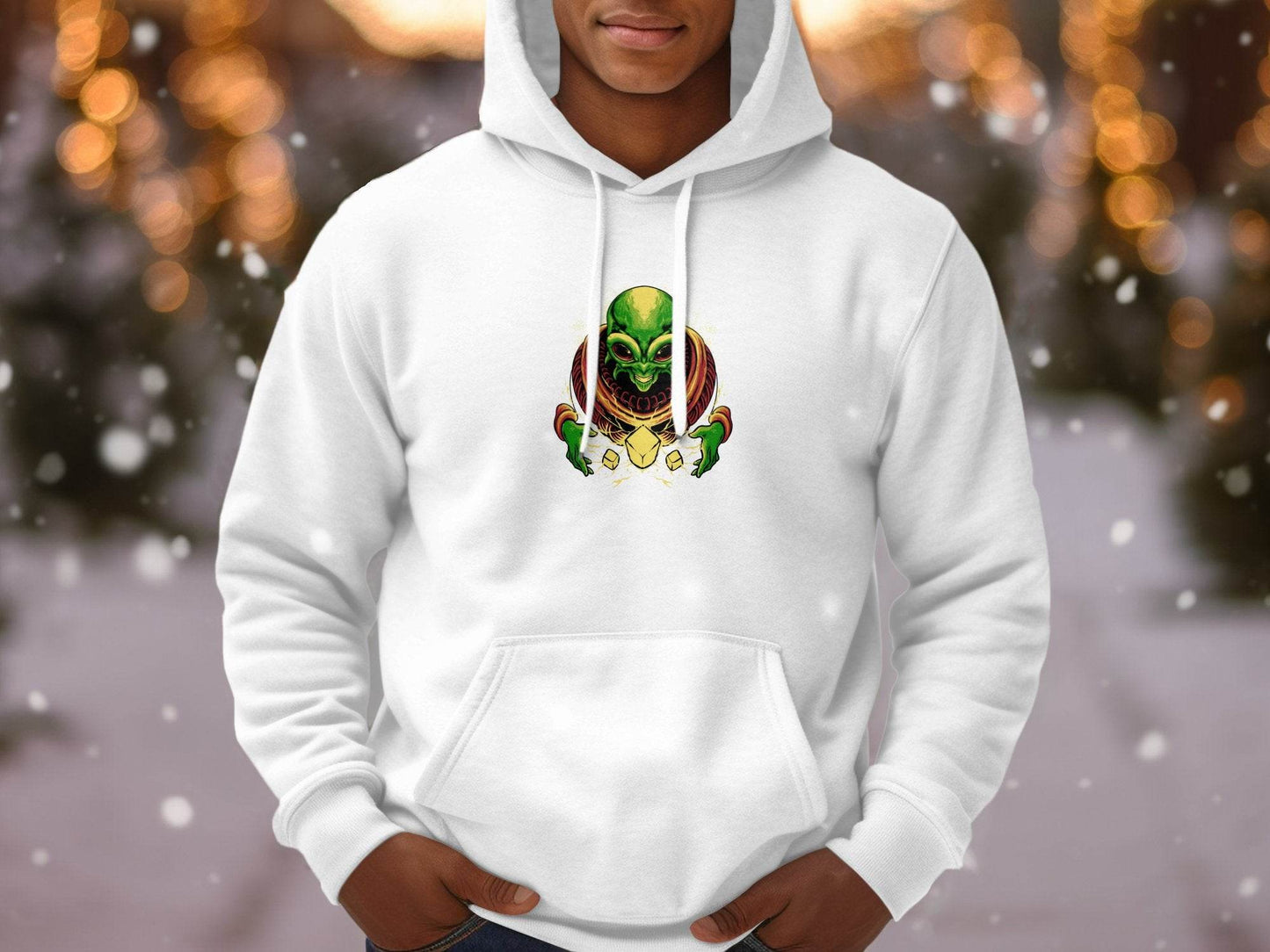 Galactic Alien Fantasy Art Long Sleeve Hoodie - Design & Vybe
