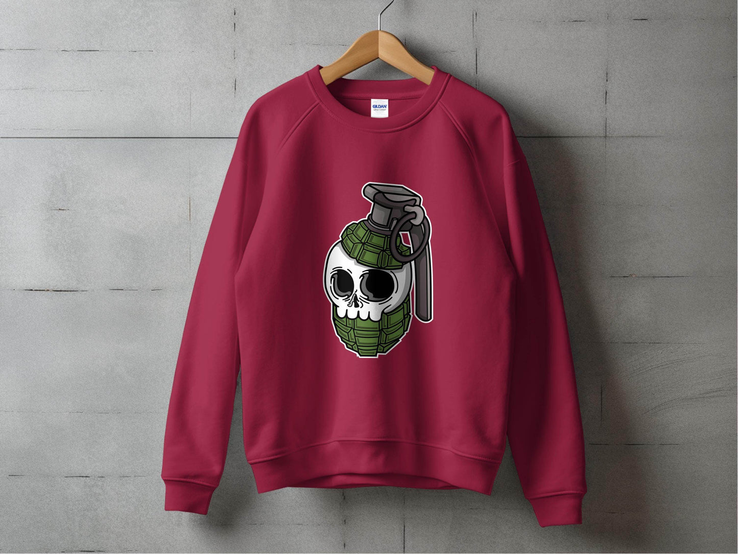 Skull Grenade Graphic Design Funny Unique Style Sweater - Design & Vybe