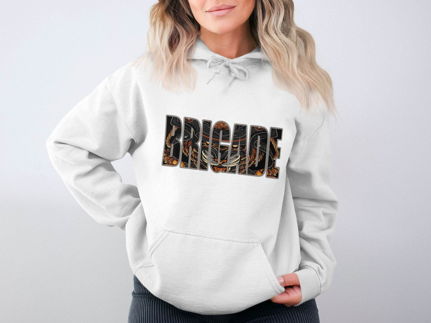 Brigade with Tiger Samurai Illustration Graphic Hoodie - Design & Vybe