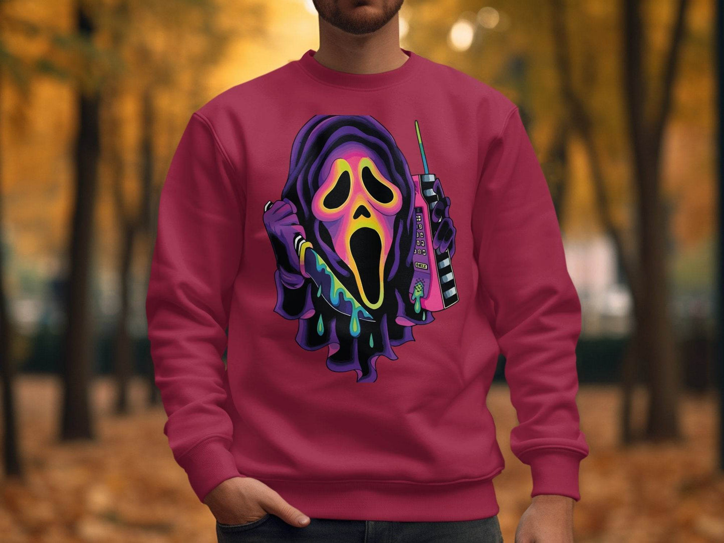 Colorful Horror Scream Mask Design Sweater - Design & Vybe