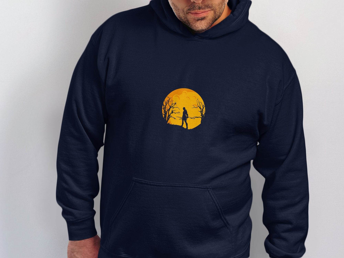 Silhouette Knight Under Yellow Moon Unique Style Hoodie - Design & Vybe