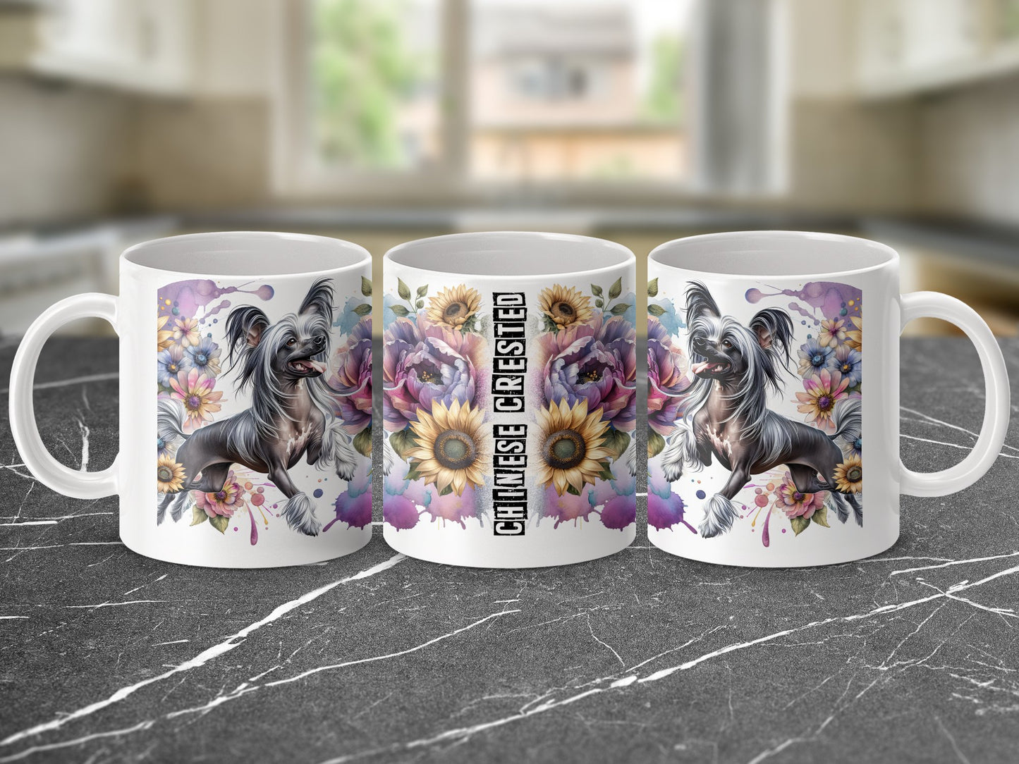 Chinese Crested Floral Mug Home and Kitchen product