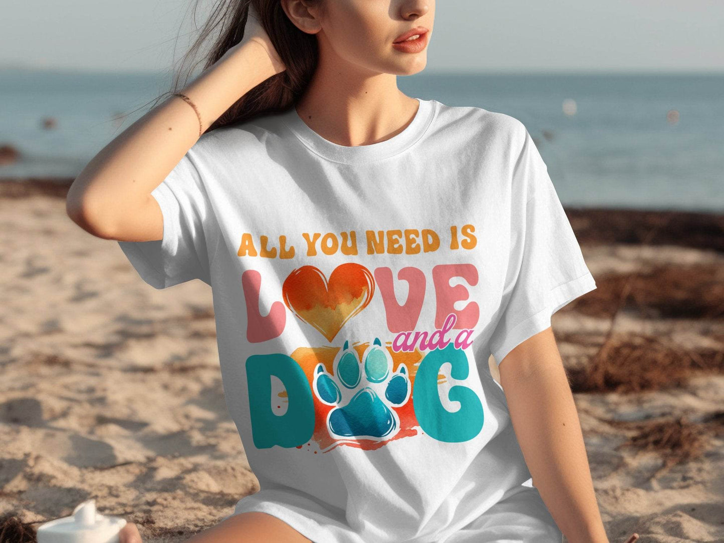 All You Need Is Love And A Dog Colorful Design T-Shirt - Design & Vybe