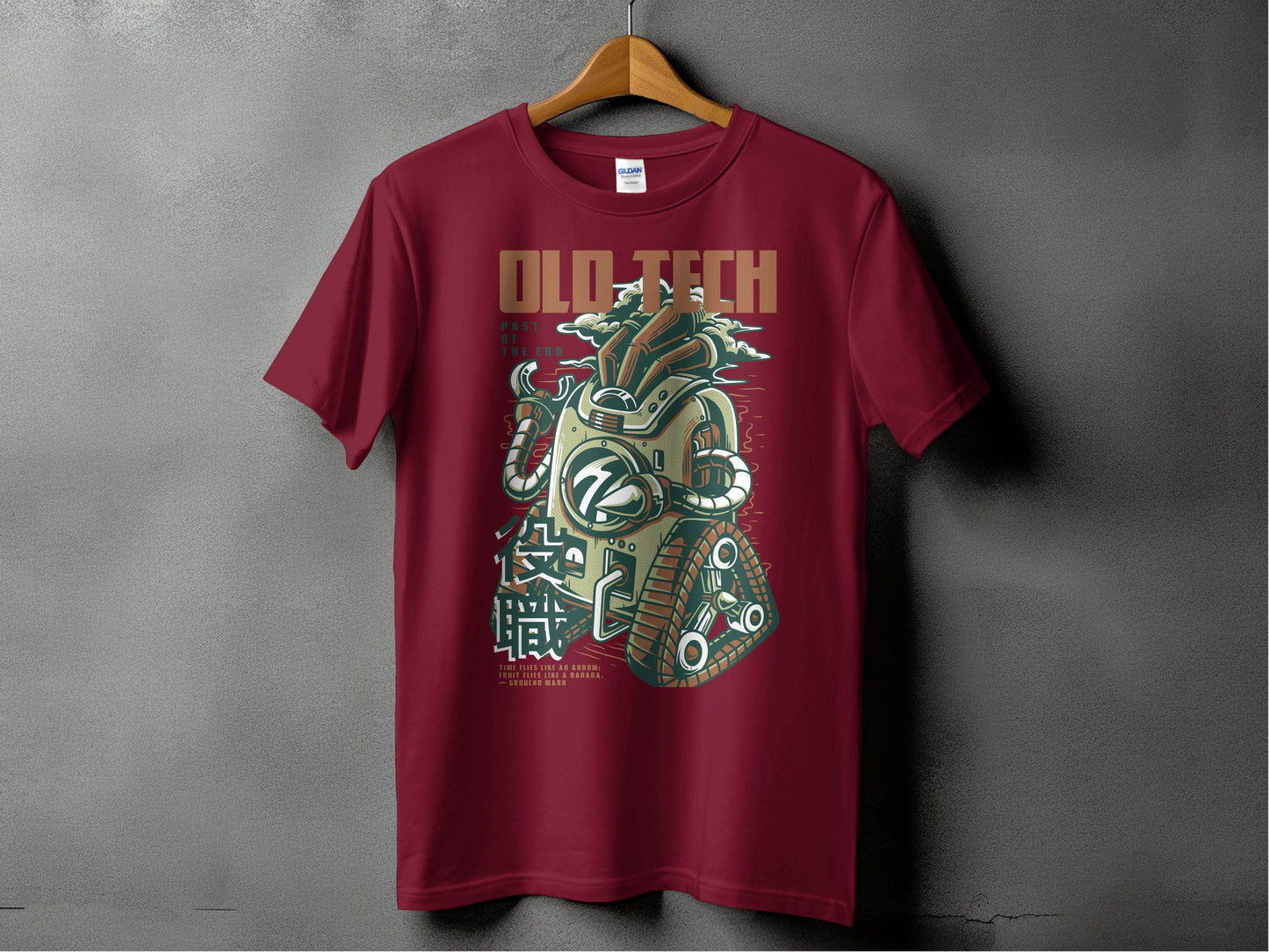 Old Tech Post End Cool Robot Design Graphic T-Shirt - Design & Vybe