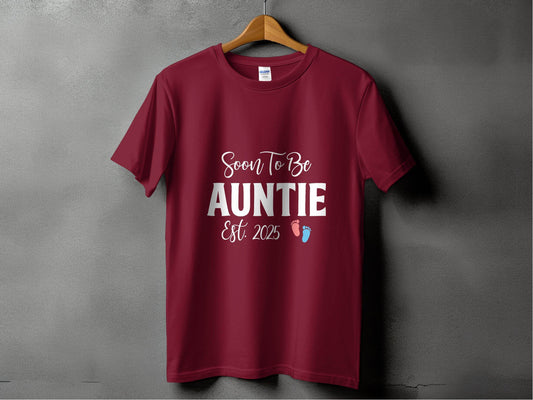 Soon To Be Auntie Est 2025 Design New Auntie T-Shirt - Design & Vybe