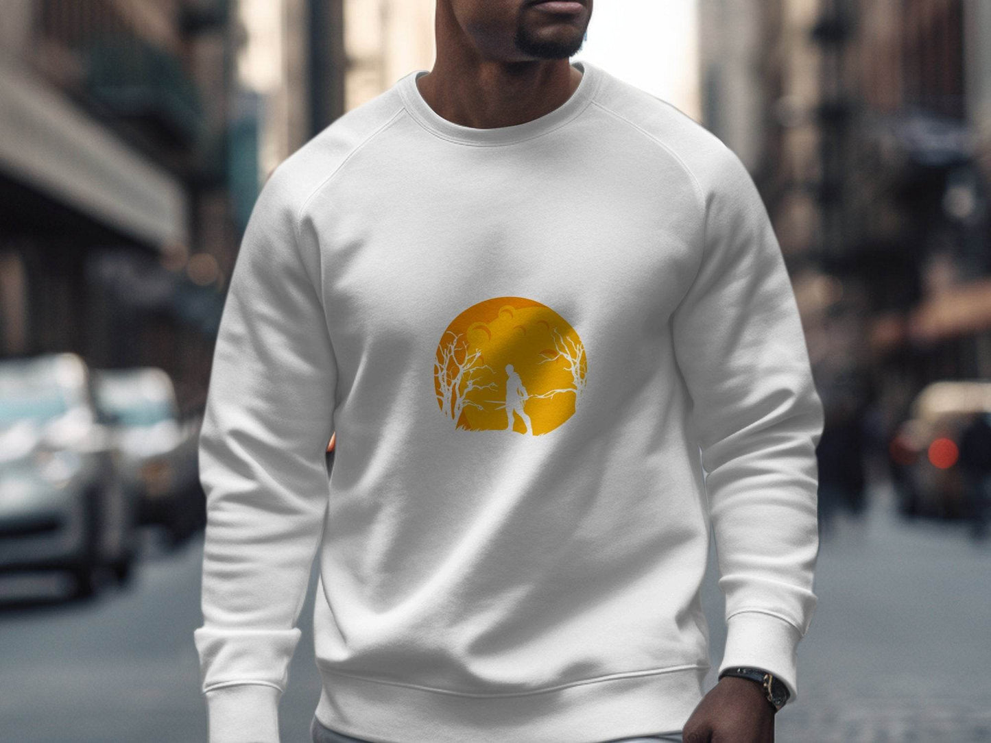 Silhouette Knight Under Yellow Moon Unique Style Sweater - Design & Vybe