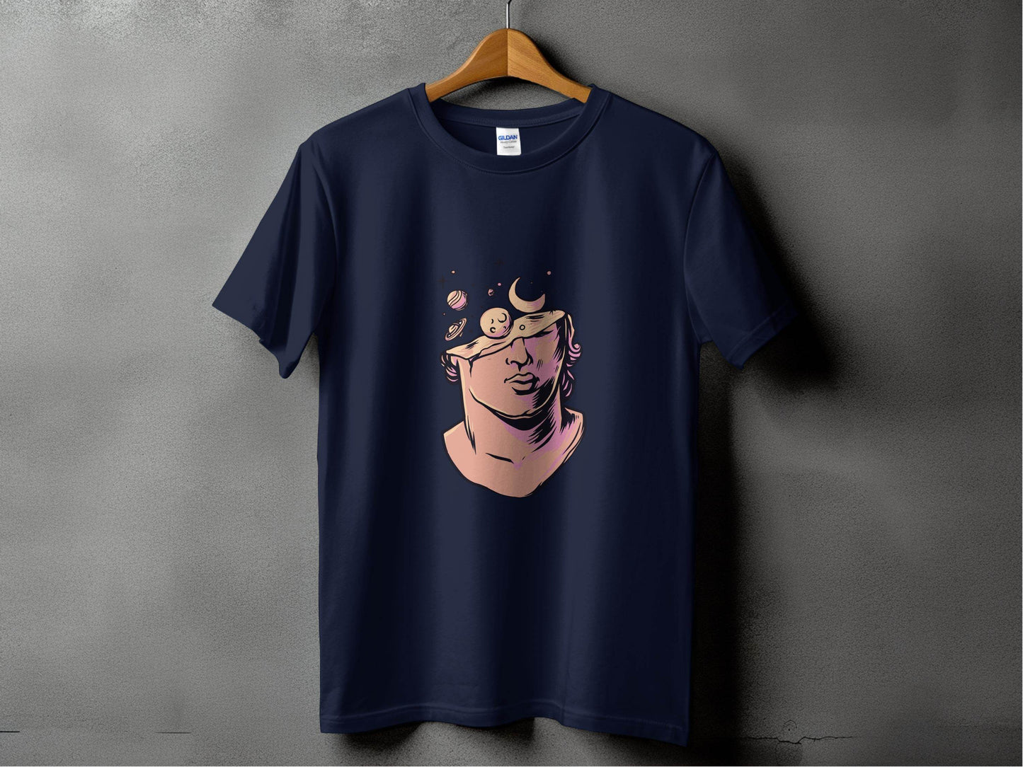 Head in the Space Planets and Moon Graphic Art T-Shirt - Design & Vybe