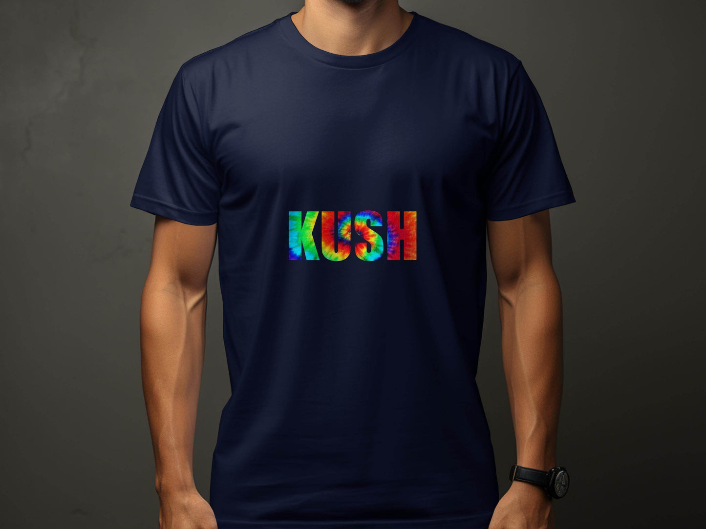 Kush Tie Dye Text Stylish Graphics T-Shirt - Design & Vybe