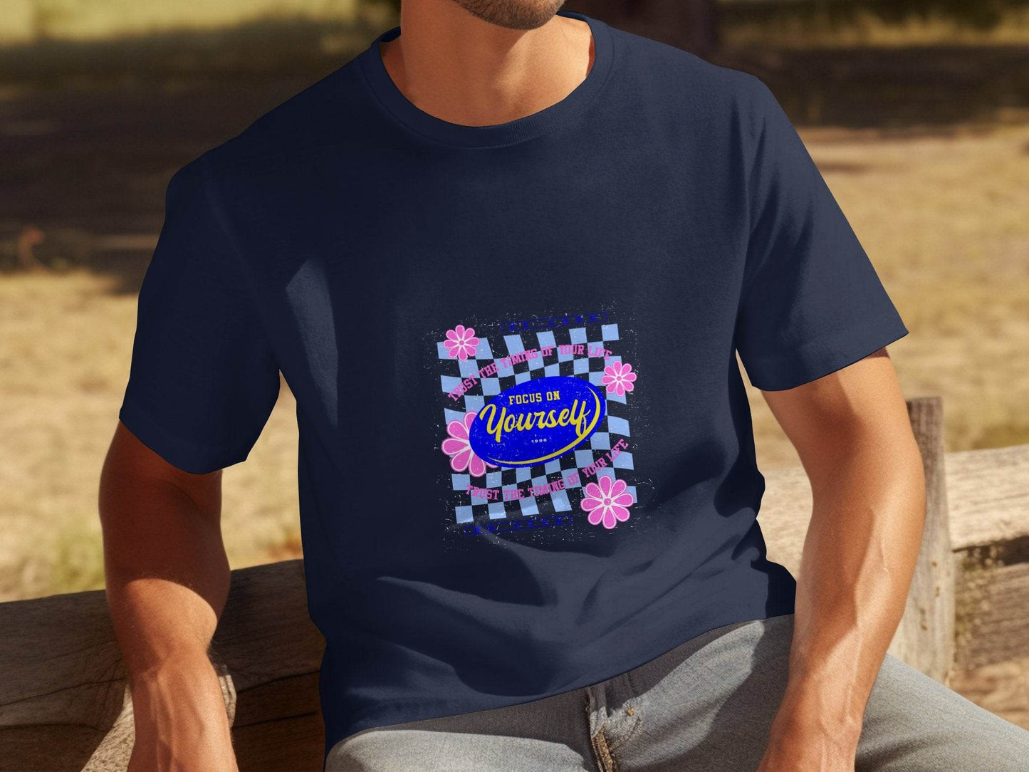 Focus on Yourself Trust Timing Floral Design T-Shirt - Design & Vybe