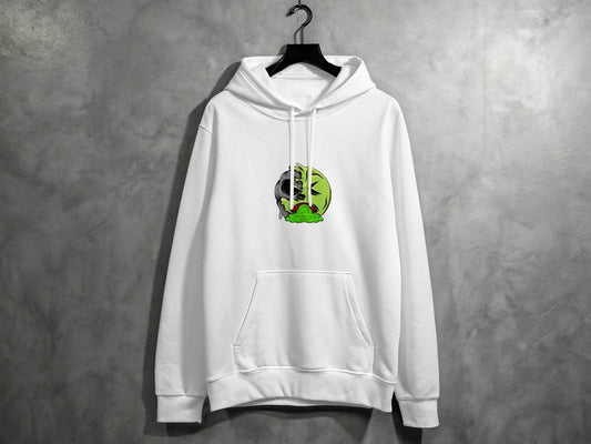 Half Zombie Half Emoji Graphic Design Illustration Hoodie - Design & Vybe