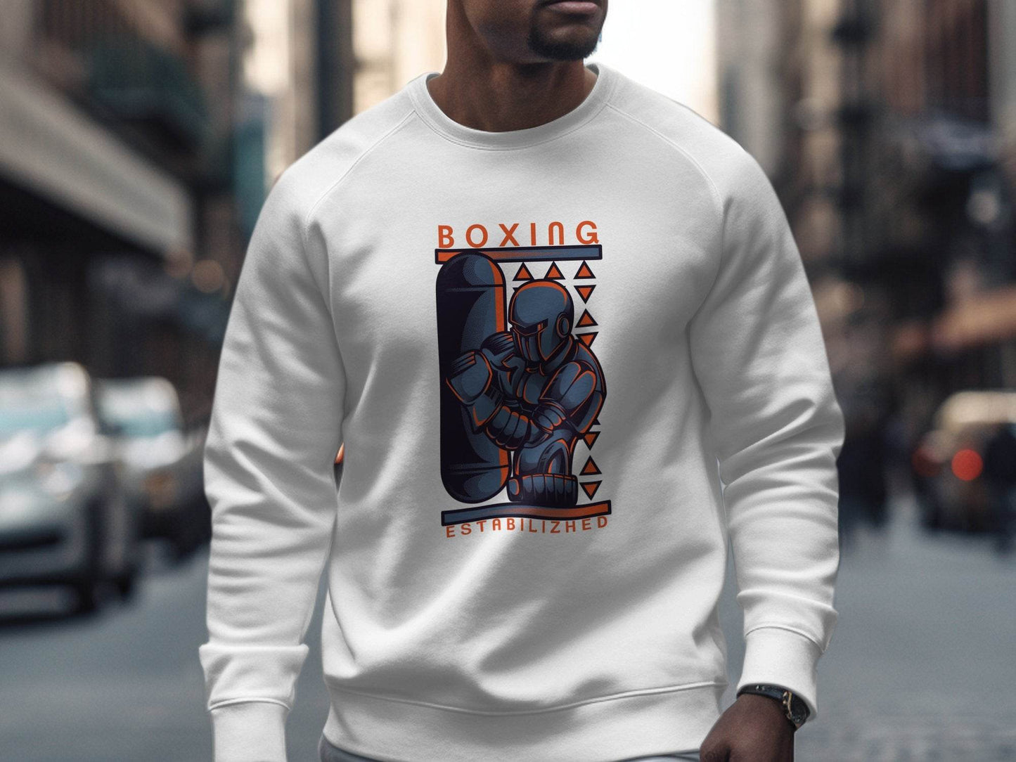 Established Boxing Warrior Punching Bag Bold Style Sweater - Design & Vybe