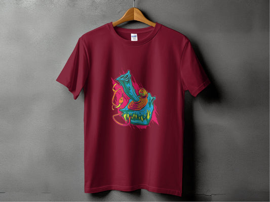 Cyberpunk Monster with Plug and Eyeball Graphic T-Shirt - Design & Vybe