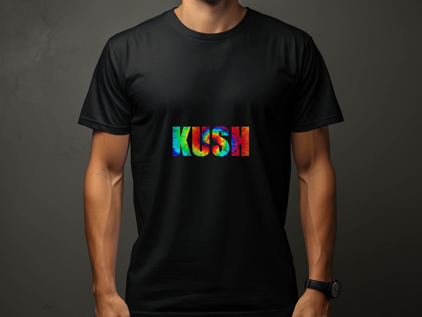 Kush Tie Dye Text Stylish Graphics T-Shirt - Design & Vybe