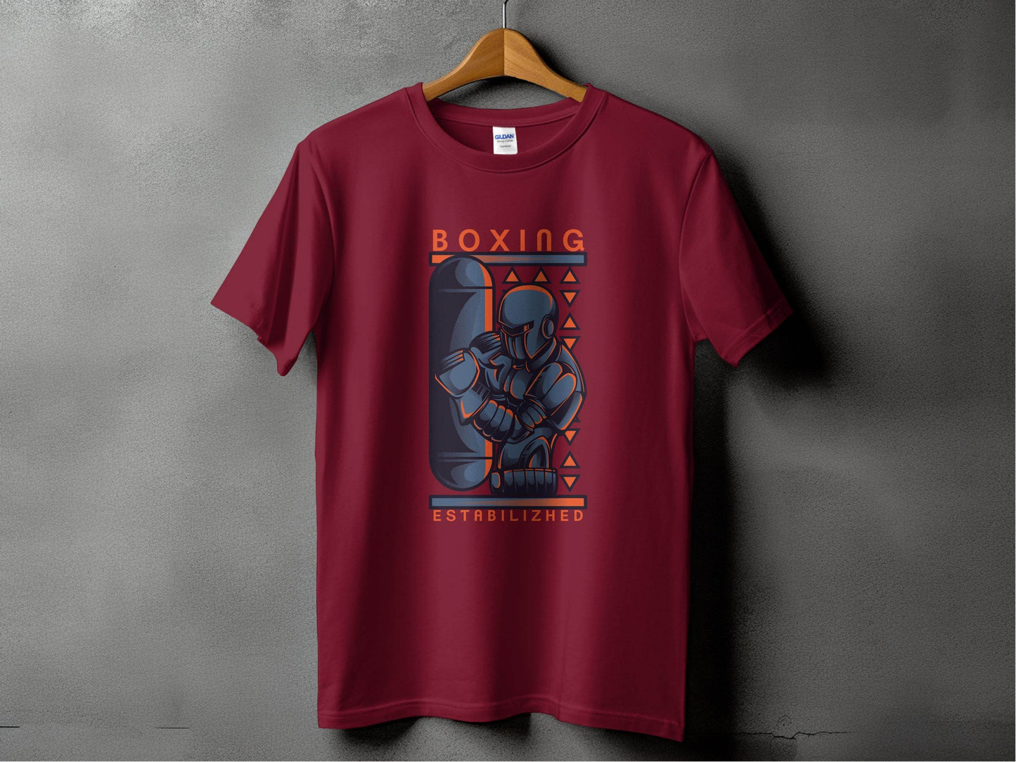 Established Boxing Warrior Punching Bag Bold Style T-Shirt - Design & Vybe