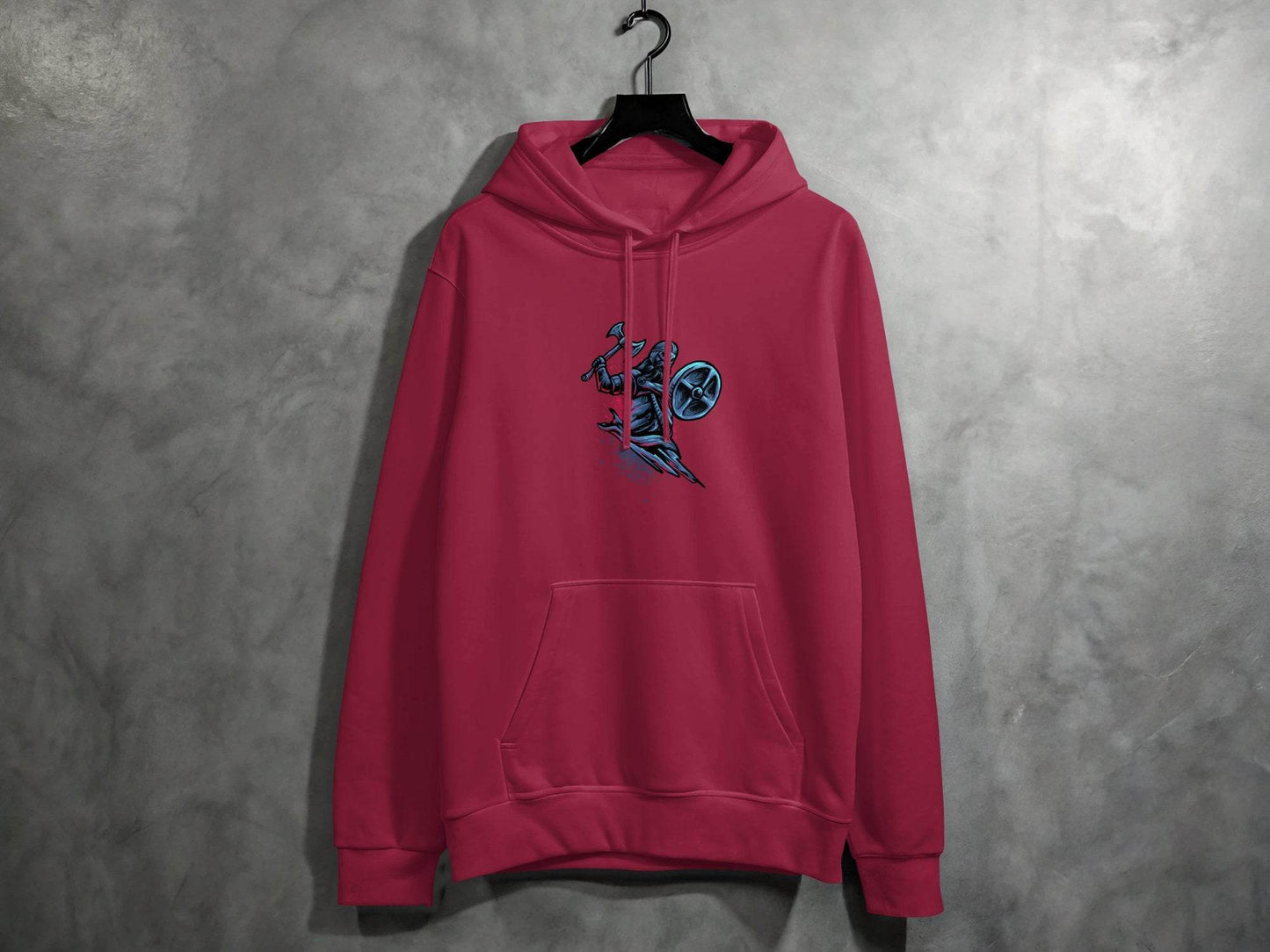 Viking Warrior with Axe and Shield in Battle Hoodie - Design & Vybe