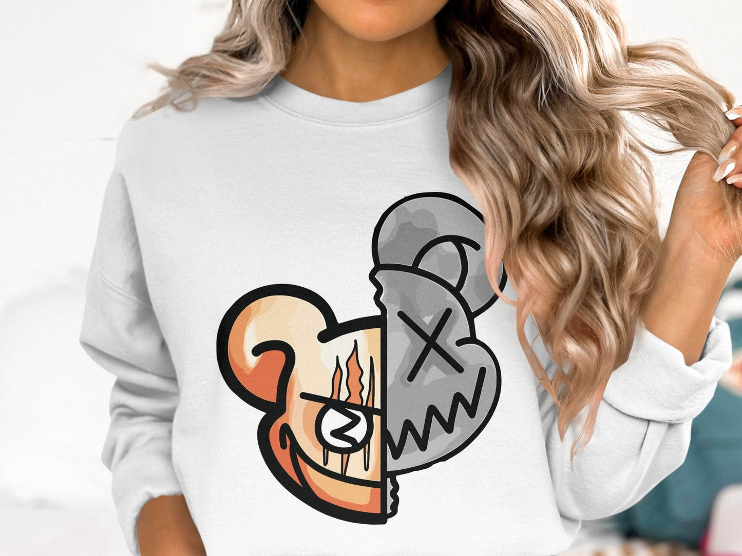 Unique Graphic Half Bear Design Trendy Casual Sweater - Design & Vybe