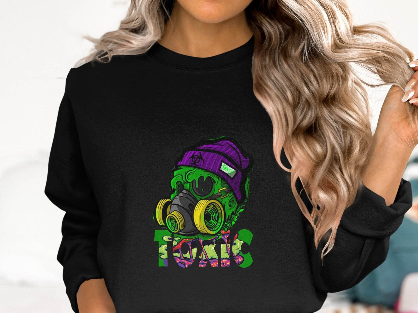 Toxic Waste Character Image Design Printed Graphic Sweater - Design & Vybe