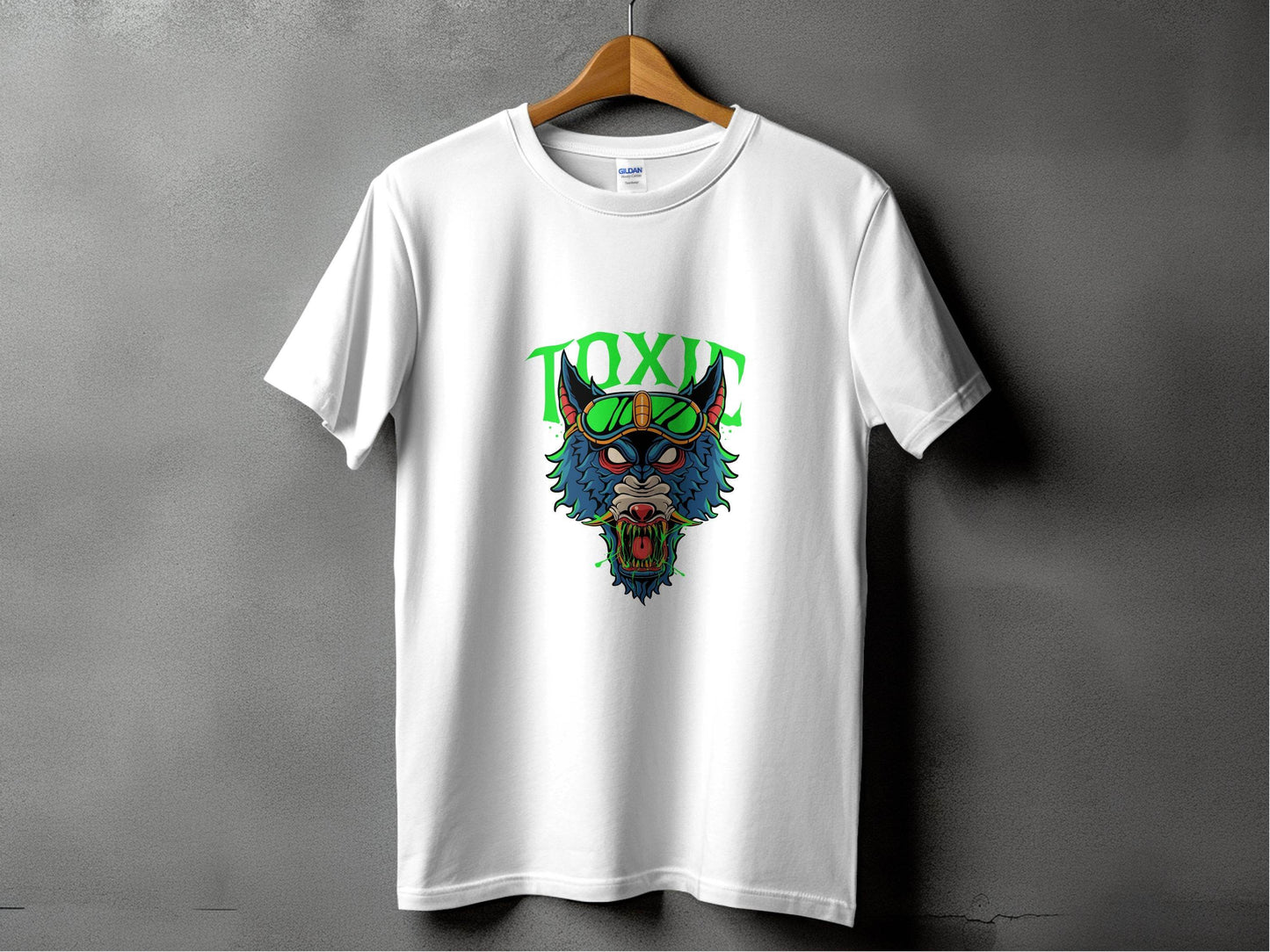 Toxic Wolf Artistic Graphic with Goggles Cool T-Shirt - Design & Vybe