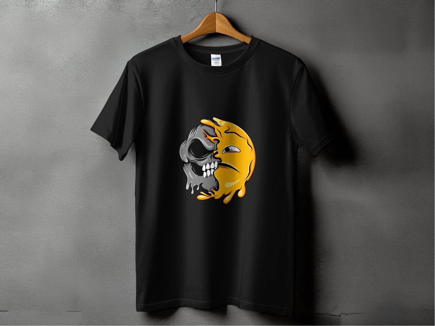Half Skull Half Sun Design Graphic Art Cool Print T-Shirt - Design & Vybe