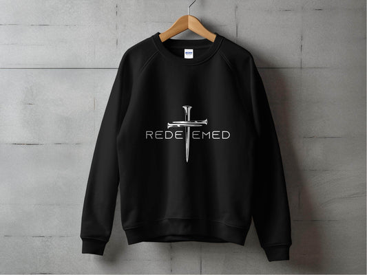 Redeemed Nails Cross Design Christian Faith Graphic Sweater - Design & Vybe