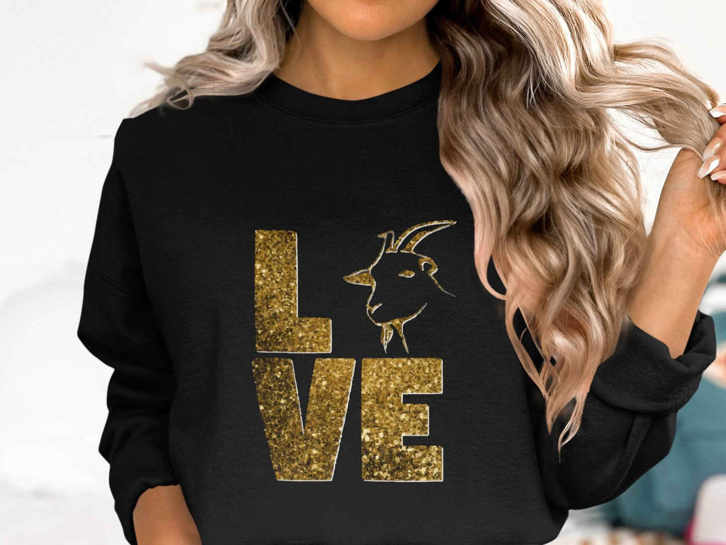 Love Goat Glitter Fun Trendy Sweater - Design & Vybe