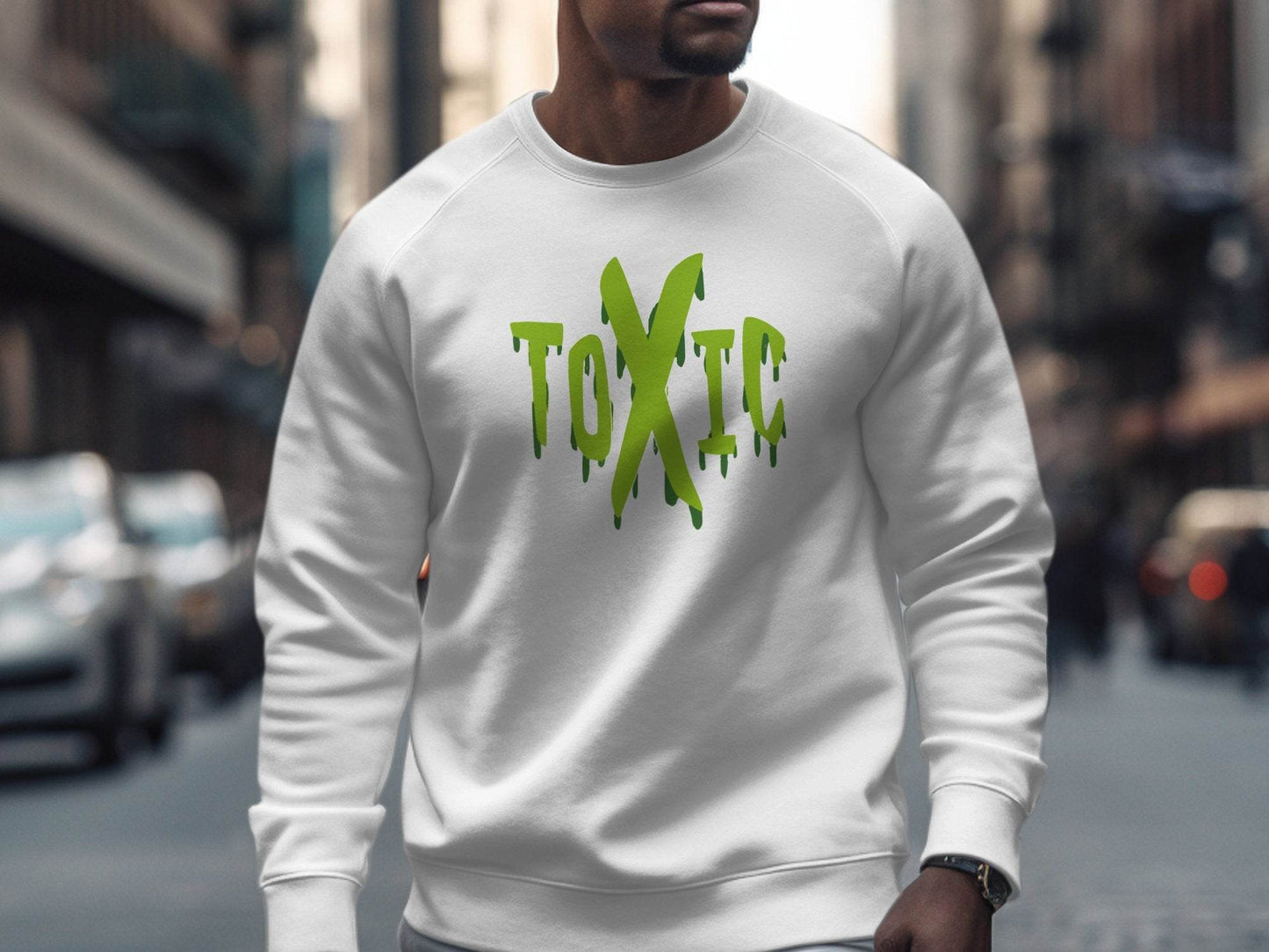Unique Graphic Toxic Green Dripping Graffiti Text Design Sweater - Design & Vybe