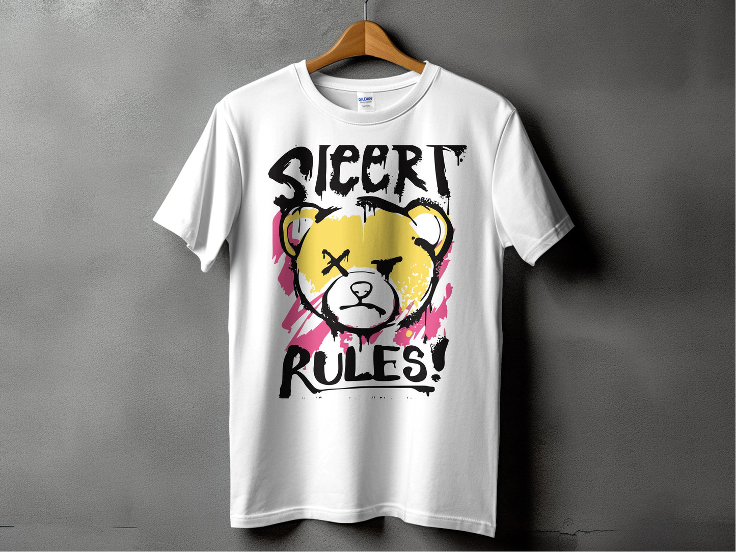Sieert Rules Graphic Tee with Angry Bear Print product type
