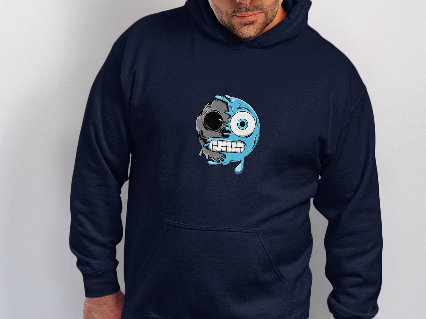 Half Skull Half Water Graphic Design Printed Hoodie - Design & Vybe