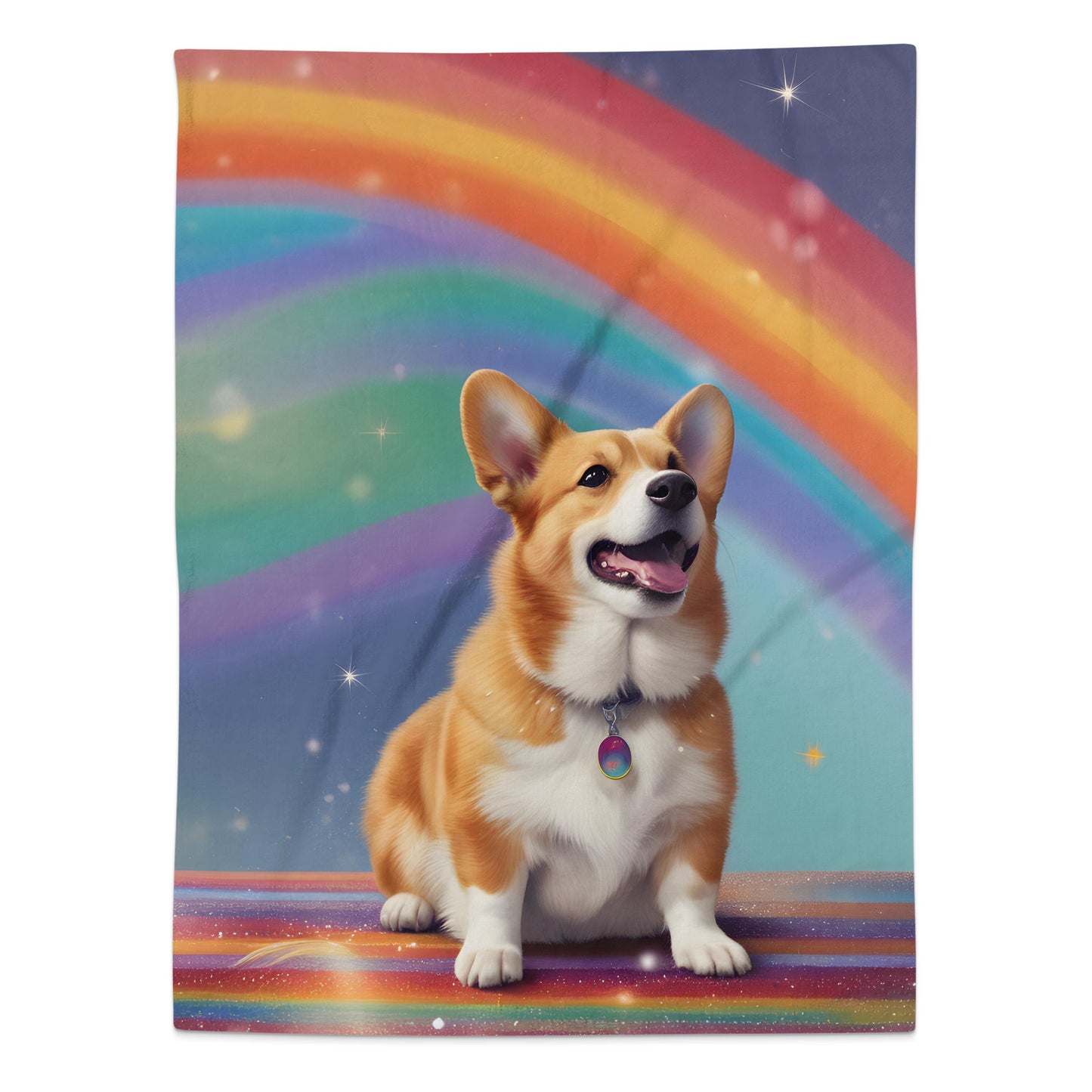 Cute Corgi with Rainbow Design Poster product type