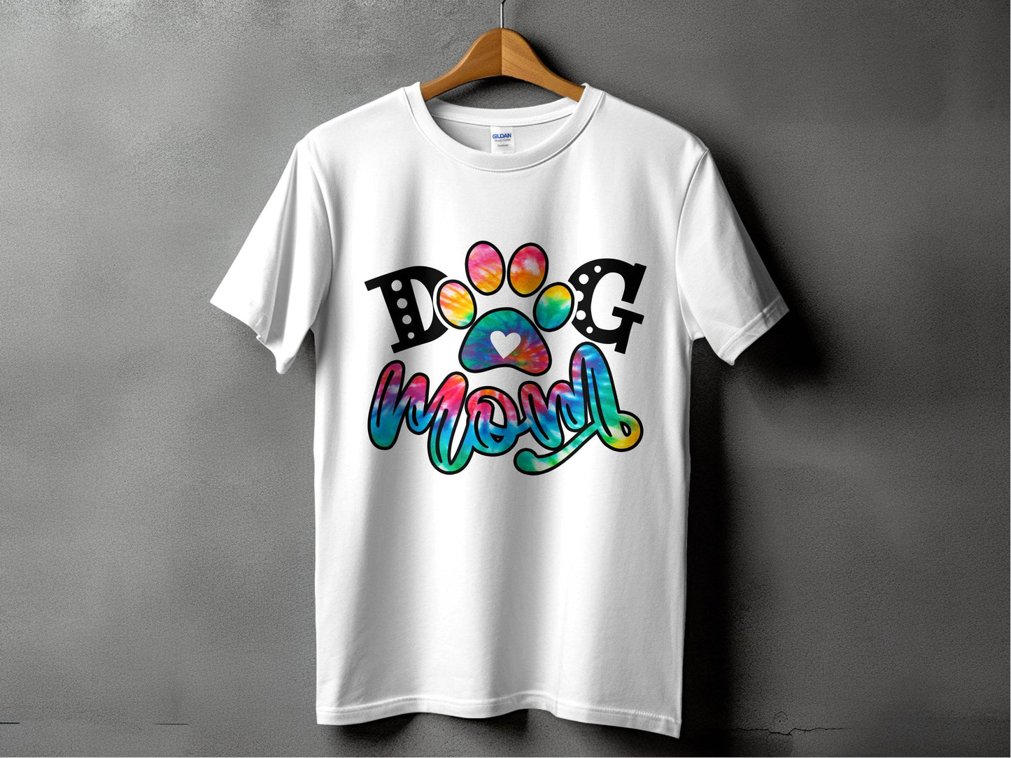 Dog Mom Paw Print Tie Dye Style Cute Graphic Design T-Shirt - Design & Vybe