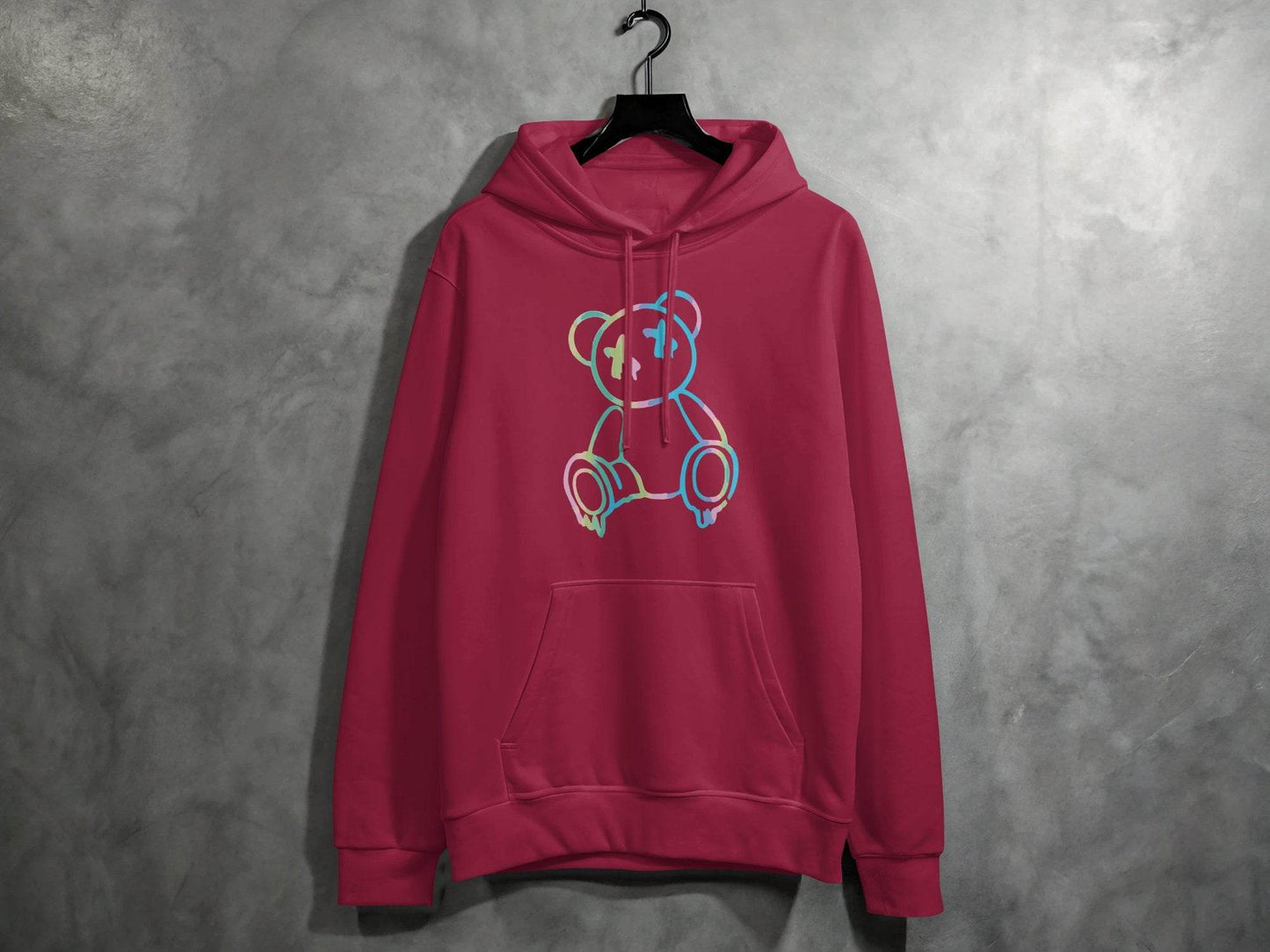 Colorful Abstract Bear Dead Eyes Graphic Design Hoodie - Design & Vybe