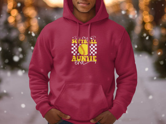 In My Softball Auntie Era Groovy Retro Proud Graphic Design Image Hoodie - Design & Vybe