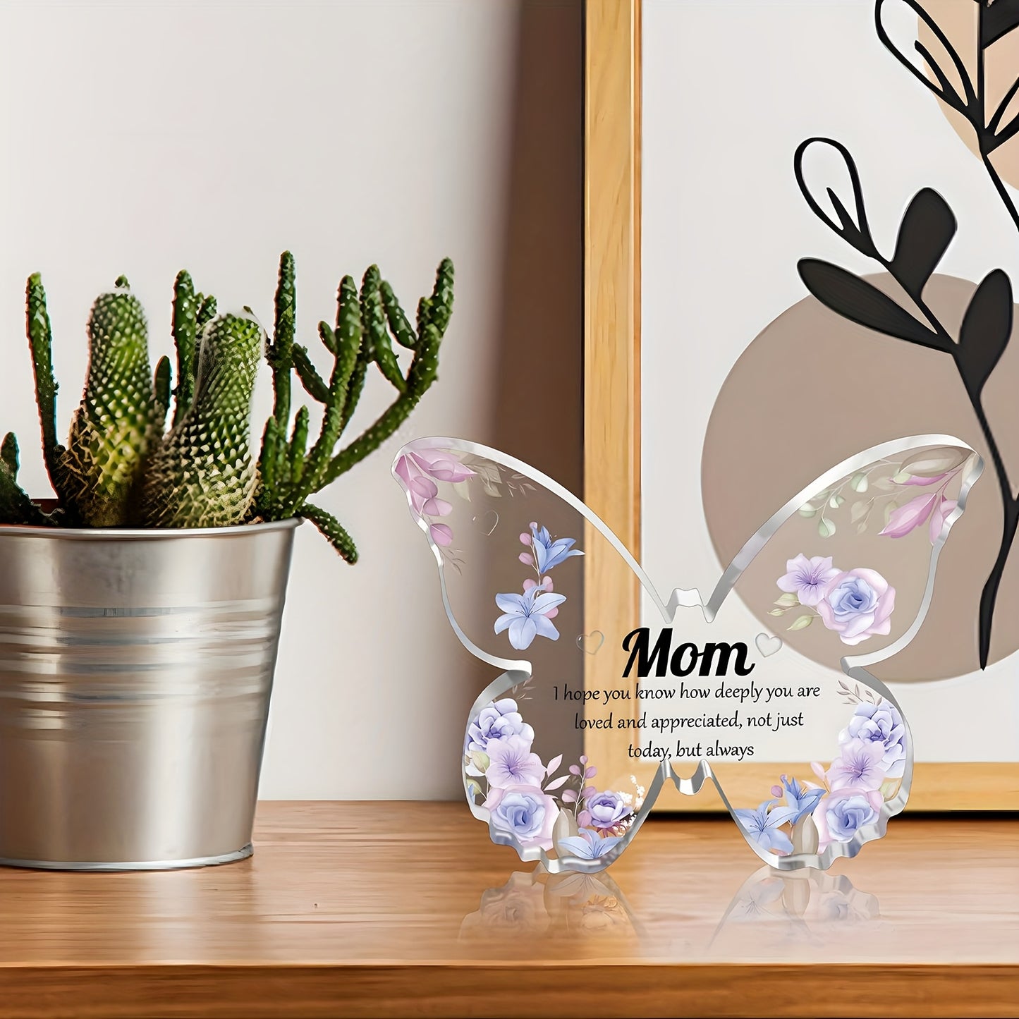 Heartfelt Butterfly Acrylic Keepsake for Mom